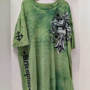 Vintage Y2K Raw State Premium 'Redemption' Men's T-Shirt in Green